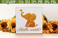 Baby Elephant Silhouette SVG - Cute Baby Elephant SVG Product Image 2
