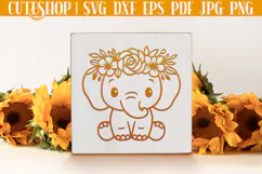 Cute Baby Elephant SVG - Baby Shower SVG | Baby SVG File Product Image 2