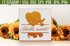 Baby Elephant Silhouette SVG - Cute Baby Elephant SVG Product Image 2