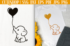 Cute Baby Elephant SVG - Baby Shower SVG | Baby SVG File Product Image 1