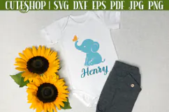Baby Elephant Silhouette SVG - Cute Baby Elephant SVG Product Image 2