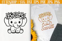Cute Baby Elephant SVG - Baby Shower SVG | Baby SVG File Product Image 1