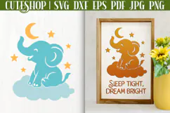 Baby Elephant Silhouette SVG - Cute Baby Elephant SVG Product Image 1