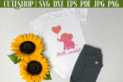 Baby Elephant Silhouette SVG - Cute Baby Elephant SVG Product Image 2