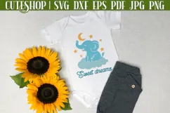 Baby Elephant Silhouette SVG - Cute Baby Elephant SVG Product Image 2