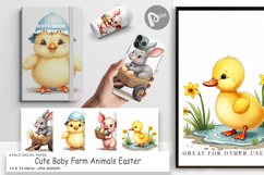 Baby Farm Animals Easter Digital Paper Product Image 1