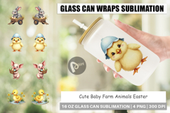 Baby Farm Animals Easter Glass Can Product Image 1