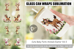 Baby Farm Animals Easter Glass Can Product Image 1