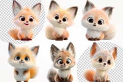 Cute Baby Fox 24 PNG Clipart Bundle 4K UHD Design Bundles Product Image 5