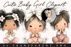 Cute Baby Girl Clipart Sublimation Product Image 1