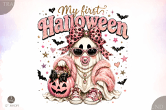 Cute Baby Glam Ghost Png, My 1st Halloween PNG Product Image 1