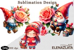 Cute gnome clipart, birthday gnome sublimation Product Image 1