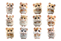 Cute Baby Hamster Clipart Bundle 28 PNG Product Image 2