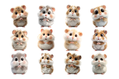 Cute Baby Hamster Clipart Bundle 28 PNG Product Image 3