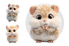 Cute Baby Hamster Clipart Bundle 28 PNG Product Image 4