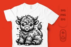 Cute Baby Highland Cow | Baby Animals SVG File Product Image 1