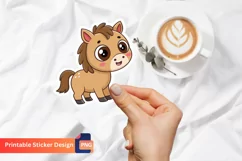 Cute Baby Horse Sticker, Animal Sticker, Cartoon Sticker Product Image 1