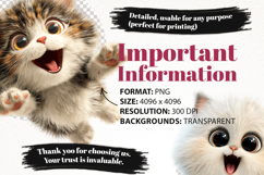 Cute Baby Kitten Clipart Bundle 28 PNG Product Image 5