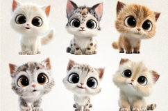 Cute Baby Kitten Clipart Bundle | 40 PNG Cute Kitten Cartoon Product Image 2