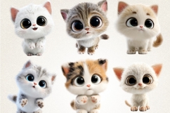 Cute Baby Kitten Clipart Bundle | 40 PNG Cute Kitten Cartoon Product Image 3