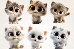 Cute Baby Kitten Clipart Bundle | 40 PNG Cute Kitten Cartoon Product Image 4