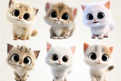 Cute Baby Kitten Clipart Bundle | 40 PNG Cute Kitten Cartoon Product Image 5