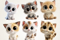 Cute Baby Kitten Clipart Bundle | 40 PNG Cute Kitten Cartoon Product Image 6