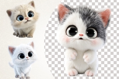 Cute Baby Kitten Clipart Bundle | 40 PNG Cute Kitten Cartoon Product Image 8