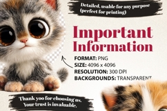 Cute Baby Kitten Clipart Bundle | 40 PNG Cute Kitten Cartoon Product Image 9