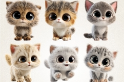 Cute Baby Kitten Clipart Bundle | 40 PNG Cute Kitten Cartoon Product Image 7