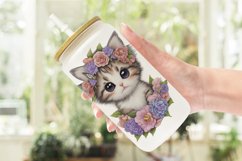 Baby Kitten Flower Wreath Glass Can Wraps Product Image 2