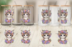 Baby Kitten Flower Wreath Glass Can Wraps Product Image 3