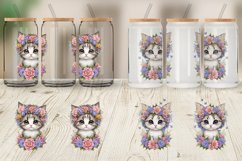 Baby Kitten Flower Wreath Glass Can Wraps Product Image 4