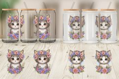 Baby Kitten Flower Wreath Glass Can Wraps Product Image 6