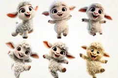 Cute Baby Lamb | 23 PNG Sheep Clipart Transparent BG Arts Product Image 2