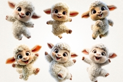 Cute Baby Lamb | 23 PNG Sheep Clipart Transparent BG Arts Product Image 3