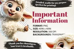 Cute Baby Lamb | 23 PNG Sheep Clipart Transparent BG Arts Product Image 6