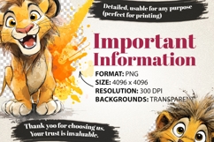 Cute Baby Lion 39 PNG Clipart Bundle 4K UHD Design Bundles Product Image 9
