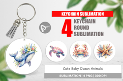 Cute Baby Ocean Animals Keychain Product Image 1