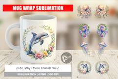 Cute Baby Ocean Animals Mug Wrap Product Image 1