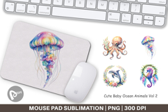 Cute Baby Ocean Animals Mouse Pad Product Image 1