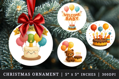 Cute Baby round ornaments sublimation design Product Image 1