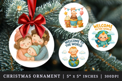 Cute Baby round ornaments sublimation design Product Image 1