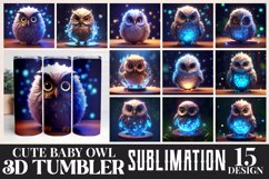 Cute Baby Owl 3D Tumbler Bundle Product Image 1