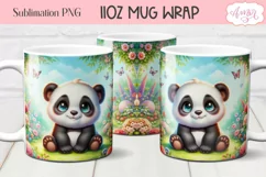 Cute baby panda bear mug wrap PNG for sublimation Product Image 1
