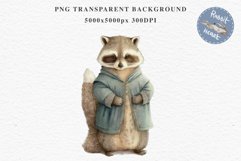 Cute Baby Raccoon Clipart PNG Scrapbooking Nursery Fairy Tale Art Image Watercolor Transparent Print illustration designs sublimation kids printable digital watercolor baby Raccoon, fairy tales clipart, sublimation nursery wall art, cute children book