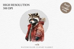 Cute Baby Raccoon Clipart PNG Scrapbooking Nursery Fairy Tale Art Image Watercolor Transparent Print illustration designs sublimation kids printable digital