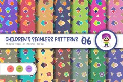 Cute Baby Seamless Patterns 06. Digital Paper Product Image 1