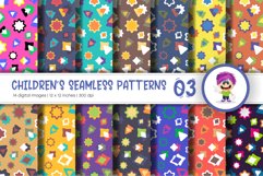 Cute Baby Seamless Patterns 03. Digital Paper Product Image 1