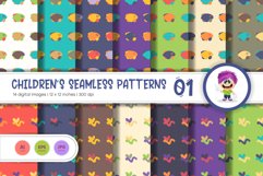 Cute Baby Seamless Patterns 01 Product Image 1